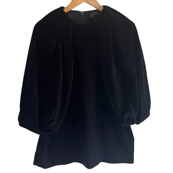 COS Velvet Puff-Sleeved Top dramatic pleated sleeve size 40 excellent condition - Picture 5 of 15